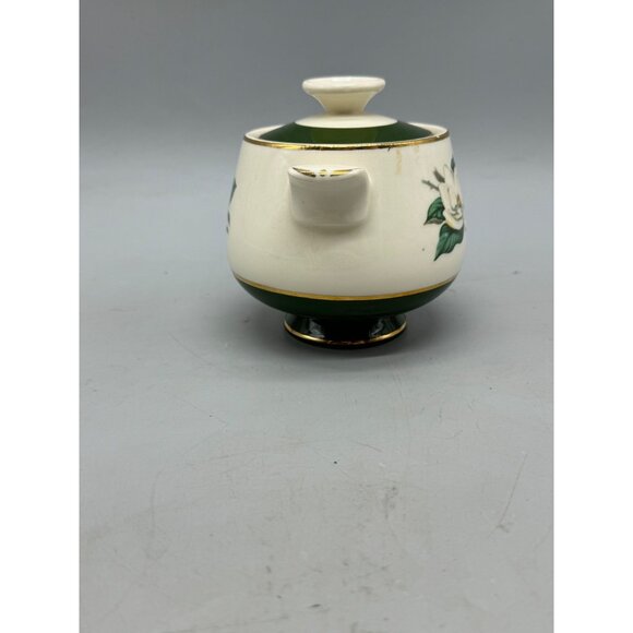 Vintage Cavalier egg shell Homer laughlin Porcelain Sugar Bowl Lid Magnolia READ - Picture 4 of 12